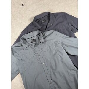 Lot Of 2 Magpul Industries Men Gray Blue Tactical L/S Snap Button Shirt Size XL
